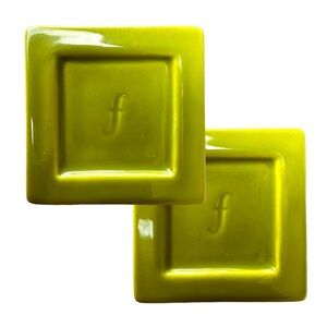TEA FORTE Ceramic Tea Bag Tray Holder (pair of 2) Green